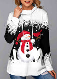 Snowman Print Cowl Neck Sweatshirt