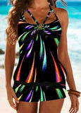 Color Block Tankinis Swimwear