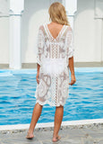 Lace Trim V Neck Cover Up - soofoom.com