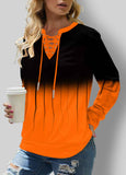 Ombre Lace Up  Sweatshirt