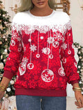 Christmas Print Round Neck Sweatshirt