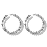 Silver Metal Circle Shape Earring Set - soofoom.com