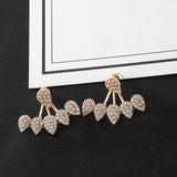 Rhinestone Water Drops Shape Gold Earrings - soofoom.com