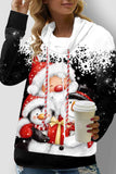 Snowman Print  Cowl Neck Sweatshirt