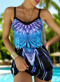 Colorful Gradient Strap Fashionable Beautiful Swimdresses Swimsuits - soofoom.com