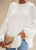 Hollow-Out Jewel-Neck Top