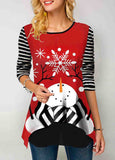 Christmas Printed Round Neck T Shirt