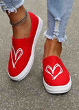 Cute Heart-Shaoed Print Canvas Shoes