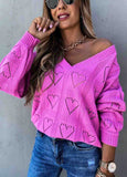 Heart-Shaped Hollow Knitted Sweater