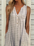 V Neck Cotton-Blend Casual Dresses