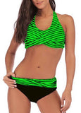 Stripe Printed Bikini Set