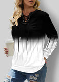 Ombre Lace Up  Sweatshirt