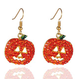 Rhinestone Detail Pumpkin Design Earring Set