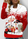 Snowman Print  Cowl Neck Sweatshirt