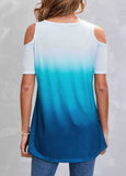 Cold Shoulder Ombre T Shirt