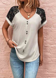 Lace V Neck Top