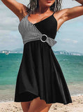 Strap U-Neck Elegant Classic Swimdresses Set