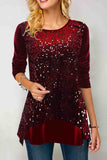 Sequin Velvet Stitching Top