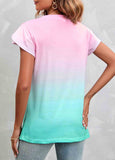 Ombre V Neck  T Shirt