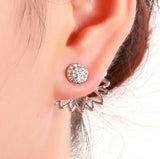 Rhinestone Lotus Shape Earrings for Lady - soofoom.com