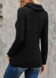 Buttoned Wrap Turtleneck Sweater