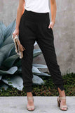 Black Pocketed Casual Joggers Pants