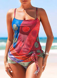 Retro Print Strap  Boho Tankinis Swimsuits