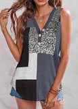 Button Dazzle Colorful Print  Tank Top