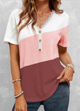 Lace Pink Short Sleeve T Shirt