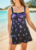 Butterfly Printed Trumpet Skirt Swimsuit