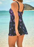 Butterfly Printed Trumpet Skirt Swimsuit