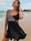 Strap U-Neck Elegant Classic Swimdresses Set