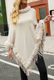 Wool Collar Knitted Cape