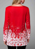 Snowflake  Printed  Lace T-Shirt