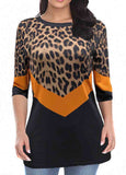 Leopard Print Crew Neck T-shirt