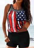 Mesh Stitching Tankini Set