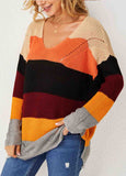 Color Block Long Sleeve Sweater