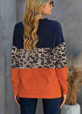 Colorblock Blue Contrast Stitching Sweatshirt