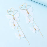 Pearl Detail Butterfly Design Earring Set - soofoom.com