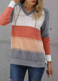 Striped Beach Bonfire Knitted Hoodie