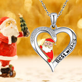 Christmas Santa Claus and Heart Design Necklace