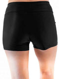 Mid Waisted Black Swim Shorts