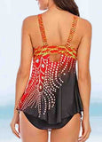 Feather Printed Swimsuit Set