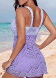 Striped Purple Bathing Suits