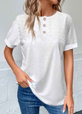 Embroidery  Round Neck Blouse