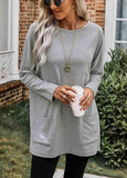 Gray Longline Pocketed Top