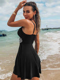 Strap U-Neck Elegant Classic Swimdresses