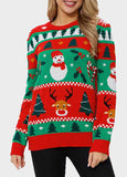 Christmas Tree &Snow  Print Sweater