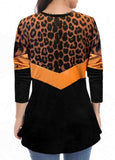 Leopard Print Crew Neck T-shirt