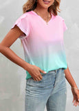 Ombre V Neck  T Shirt